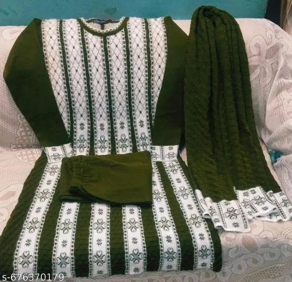 Green_Cotton_Beautiful_Frock_Suit_With_Bottom_And_Dupatta