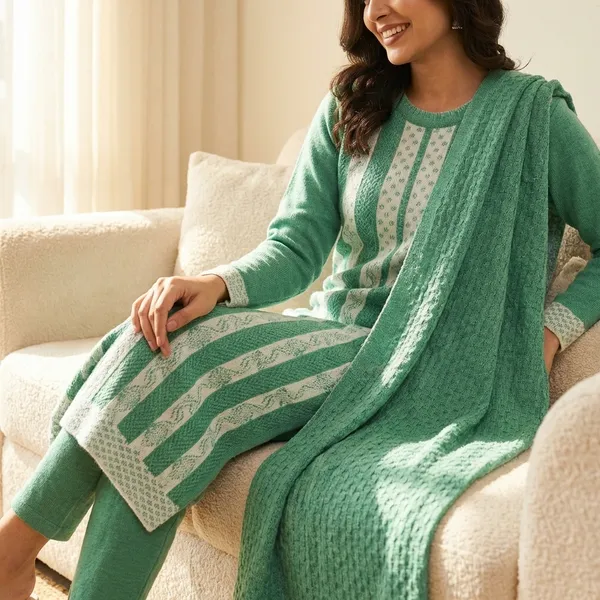 Mint_Green_Cotton_Frock_Suit_With_Bottom_And_Dupatta
