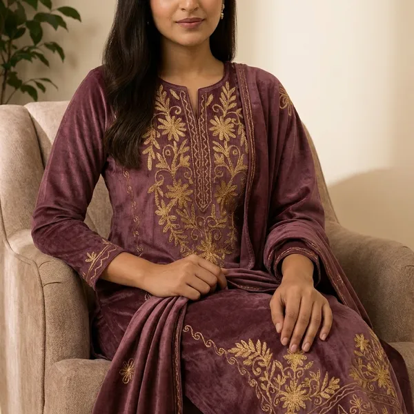 Peach_Silk_Beautiful_Kotrise_Kurta_With_Bottom_And_Dupatta