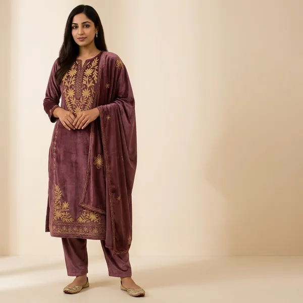 Peach_Silk_Beautiful_Kotrise_Kurta_With_Bottom_And_Dupatta