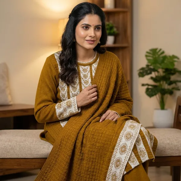 Yellow_Cotton_Beautiful_Frock_Suit_With_Bottom_And_Dupatta