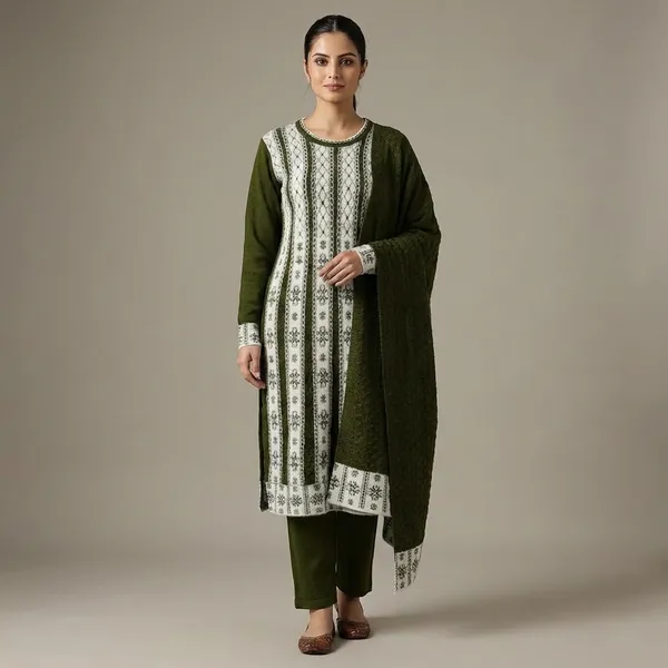 Green_Cotton_Beautiful_Frock_Suit_With_Bottom_And_Dupatta