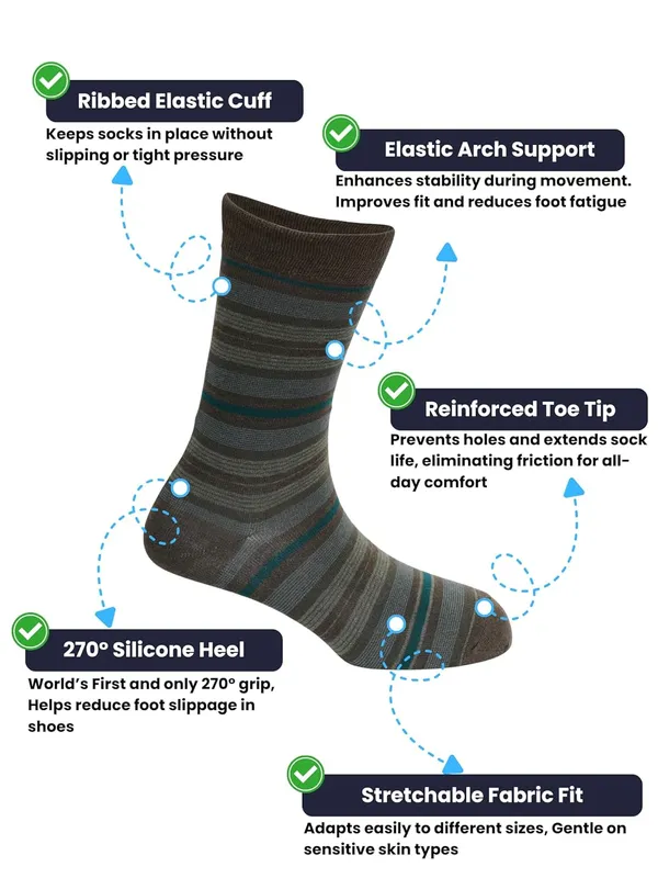 OXYZONE_3_Pair_Combo_Calf_Length_Socks_for_Men,_Mercerized_Cotton_Cushioned_Heel_&_Toe,_Anti_Bacterial_&_Anti_Odour_Socks_Set_for_Sports,_Gym,_Casual_Wear_-_Multicolour