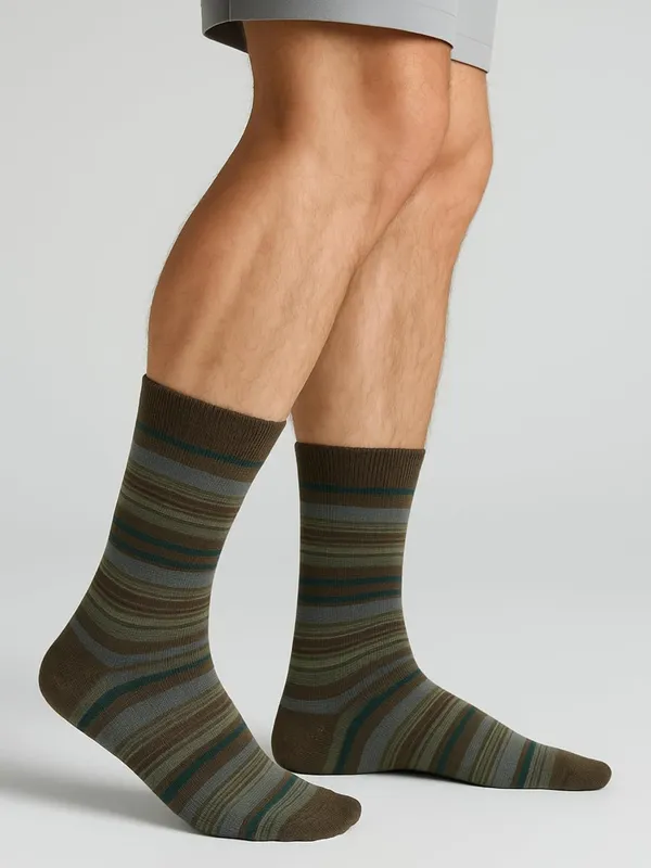 OXYZONE_3_Pair_Combo_Calf_Length_Socks_for_Men,_Mercerized_Cotton_Cushioned_Heel_&_Toe,_Anti_Bacterial_&_Anti_Odour_Socks_Set_for_Sports,_Gym,_Casual_Wear_-_Multicolour