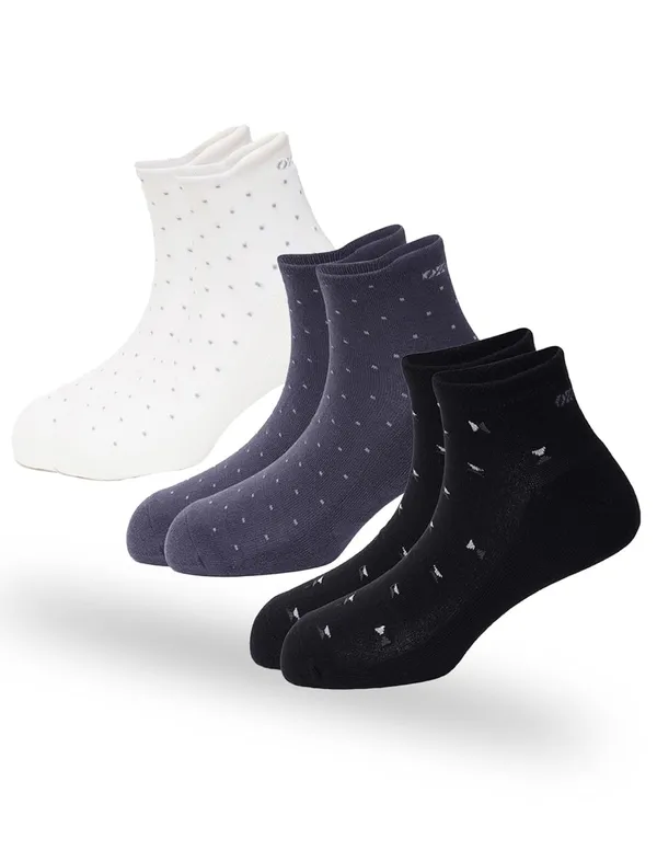 OXYZONE_3_Pair_Combo_Ankle_Length_Socks_for_Men,_Mercerized_Cotton_Cushioned_Heel_&_Toe,_Anti_Bacterial_&_Anti_Odour_Socks_Set_for_Sports,_Gym,_Casual_Wear_-_Multicolour