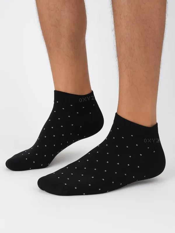 OXYZONE_3_Pair_Combo_Ankle_Length_Socks_for_Men,_Mercerized_Cotton_Cushioned_Heel_&_Toe,_Anti_Bacterial_&_Anti_Odour_Socks_Set_for_Sports,_Gym,_Casual_Wear_-_Multicolour