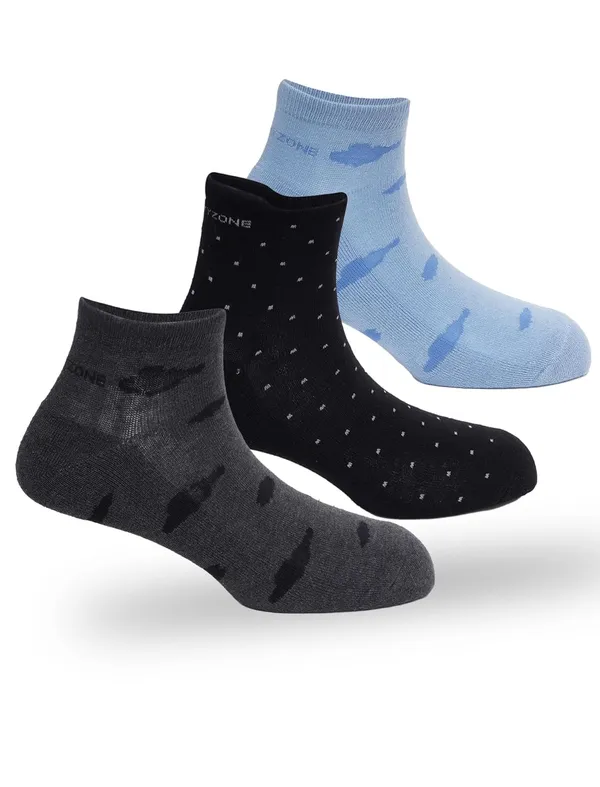 OXYZONE_3_Pair_Combo_Ankle_Length_Socks_for_Men,_Mercerized_Cotton_Cushioned_Heel_&_Toe,_Anti_Bacterial_&_Anti_Odour_Socks_Set_for_Sports,_Gym,_Casual_Wear_-_Multicolour
