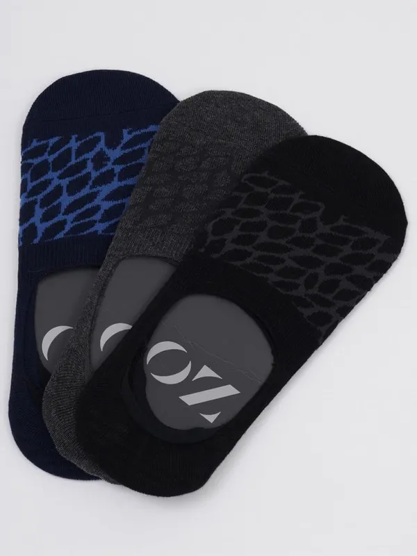 OXYZONE_3_Pair_Combo_Low-Cut_Invisible_No-Show_Socks_for_Men,_Mercerized_Cotton_Cushioned_Heel_&_Toe,_Anti_Bacterial_&_Anti_Odour_Socks_Set_for_Sports,_Gym,_Casual_Wear_-_(Multicolour)