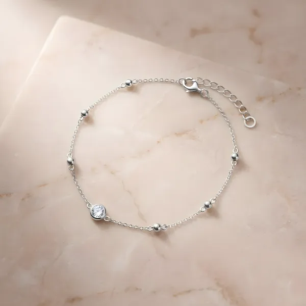 Twinkle_Drop_Silver_Anklet_–_Adjustable_Fit