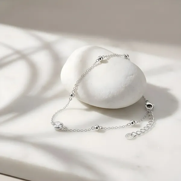 Twinkle_Drop_Silver_Anklet_–_Adjustable_Fit