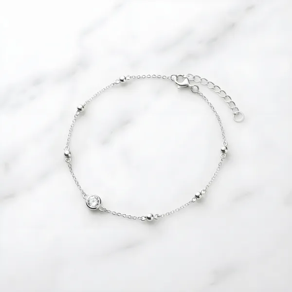 Twinkle_Drop_Silver_Anklet_–_Adjustable_Fit