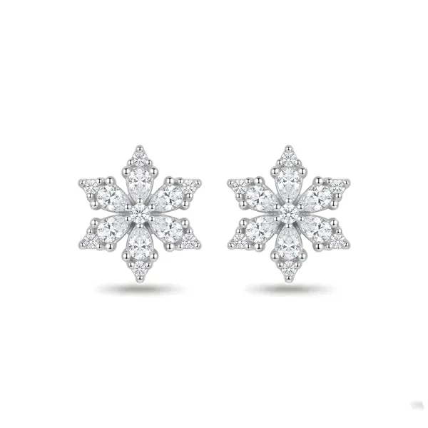 Snowflake_Silver_Stud_Earrings