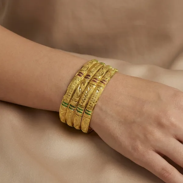 Gold_Alloy_Bangle_Set_(4_Pieces)_For_Women