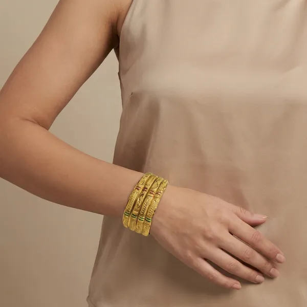 Gold_Alloy_Bangle_Set_(4_Pieces)_For_Women
