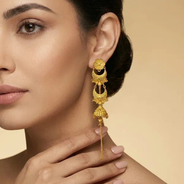 Gold_Alloy_Jhumka_With_Earrings_Set_For_Women