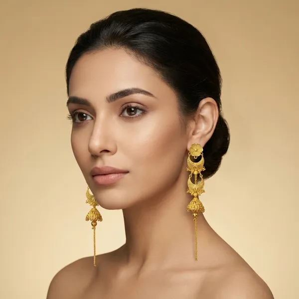 Gold_Alloy_Jhumka_With_Earrings_Set_For_Women