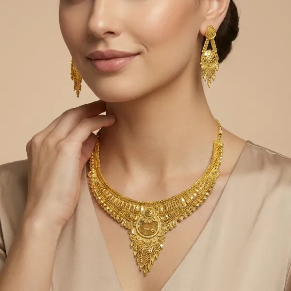 Gold_Alloy_Necklace_With_Earrings_Set_For_Women