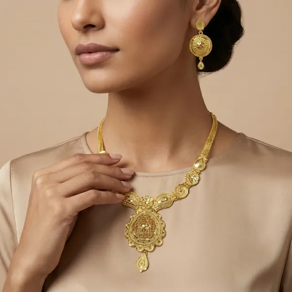 Gold_Alloy_Necklace_With_Earrings_Set_For_Women