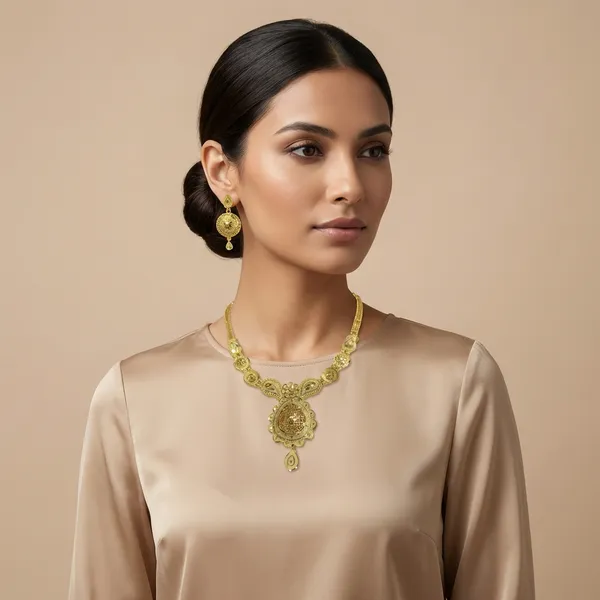 Gold_Alloy_Necklace_With_Earrings_Set_For_Women