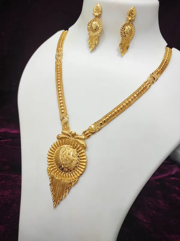 Gold_Alloy_Long_Necklace_With_Earrings_Set_For_Women