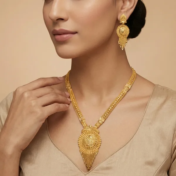 Gold_Alloy_Long_Necklace_With_Earrings_Set_For_Women