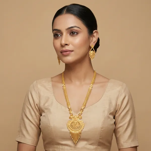 Gold_Alloy_Long_Necklace_With_Earrings_Set_For_Women