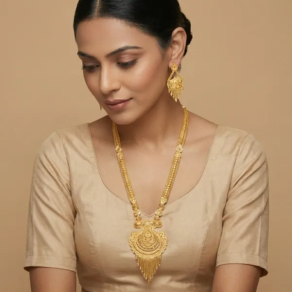 Gold_Alloy_Long_Necklace_With_Earrings_Set_For_Women