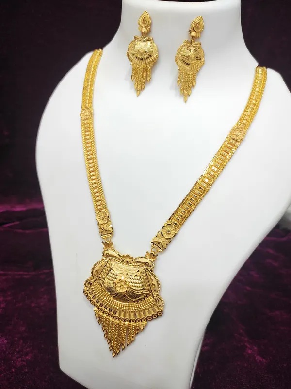 Gold_Alloy_Long_Necklace_With_Earrings_Set_For_Women
