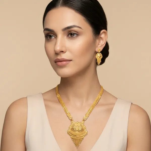 Gold_Alloy_Long_Necklace_With_Earrings_Set_For_Women