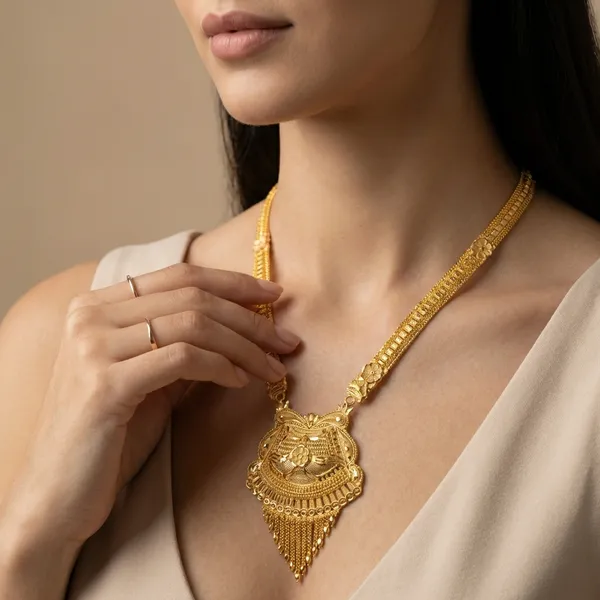 Gold_Alloy_Long_Necklace_With_Earrings_Set_For_Women