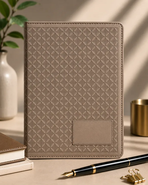 Beige_Geometric_Floral_Executive_Diary