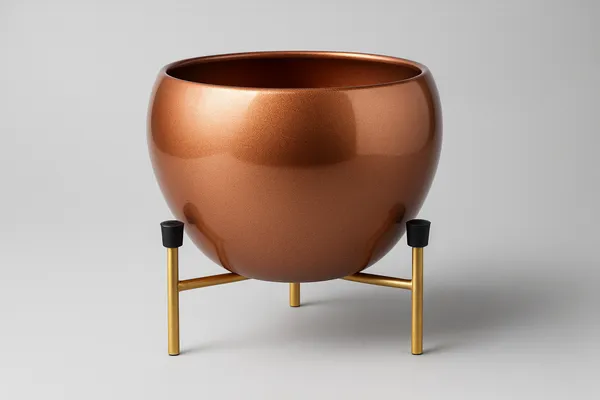 Brown_And_Rose_Gold_Iron_Seraphine_Pot_With_Stand_Home_Decor_For_Indoor_Plants,Living_Room_Decor,Bedroom_Decor,Corner_Decor_And_Statement_Piece