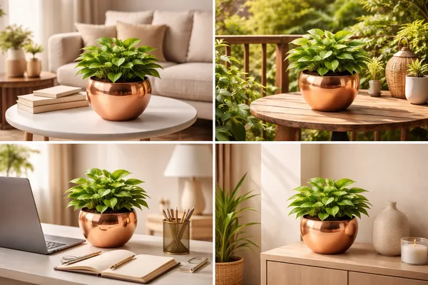 Rose_Gold_Iron_Metal_Planter_Home_Decor_For_Home_Garden,Balcony,Office
