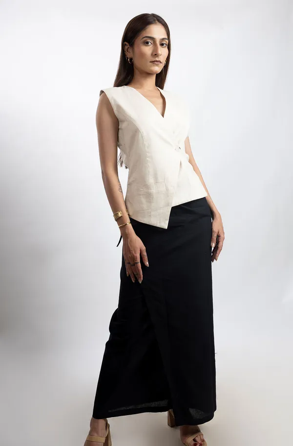 Dawn_Black_Cotton_Skirt_For_Women
