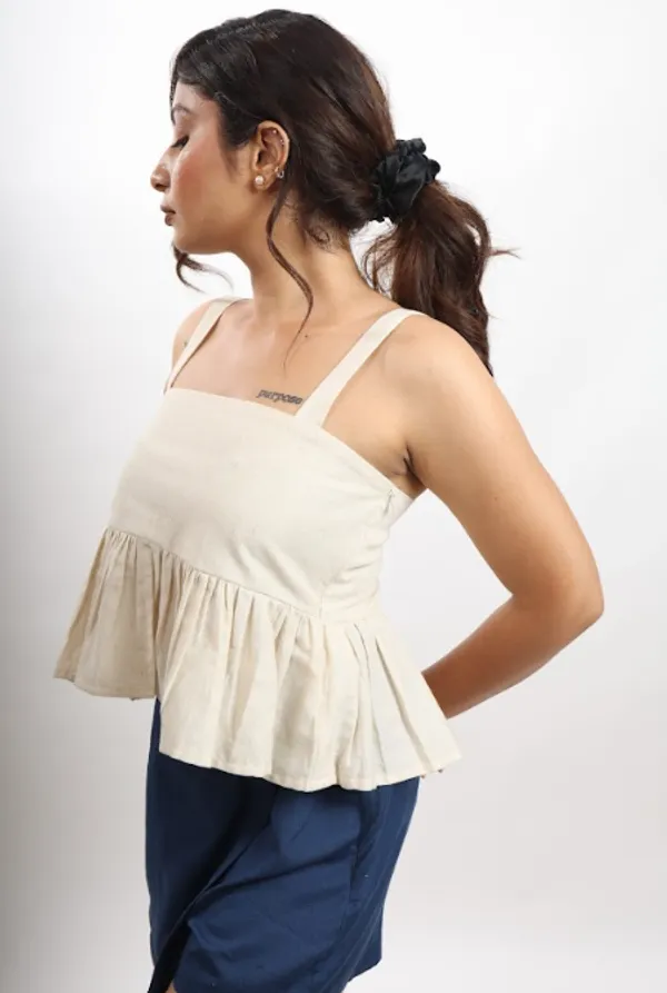Off_White_Cloud_Pure_Linen_Top_For_Women