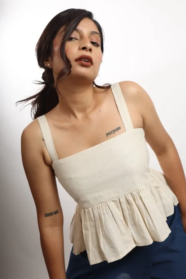 Off_White_Cloud_Pure_Linen_Top_For_Women