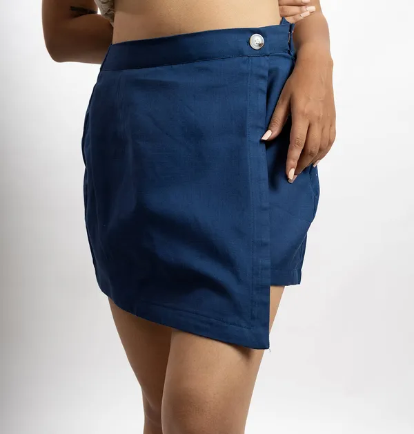 Eve_Dark_Blue_Cotton_Skirt_For_Women