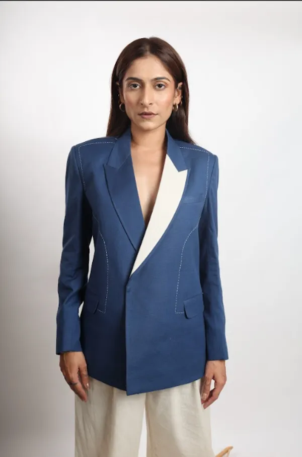 Blue_Ease_Pure_Linen_Blazer_For_Women