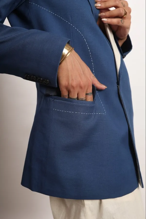 Blue_Ease_Pure_Linen_Blazer_For_Women