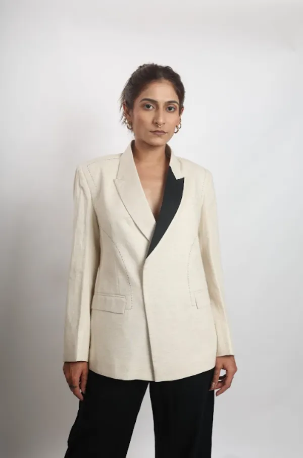 Off_White_Hush_Pure_Linen_Blazer_For_Women