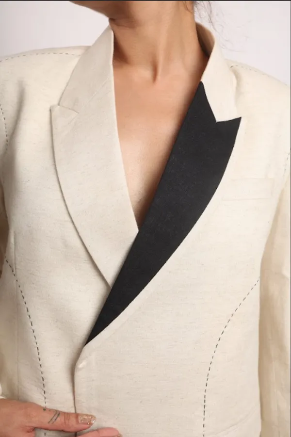Off_White_Hush_Pure_Linen_Blazer_For_Women