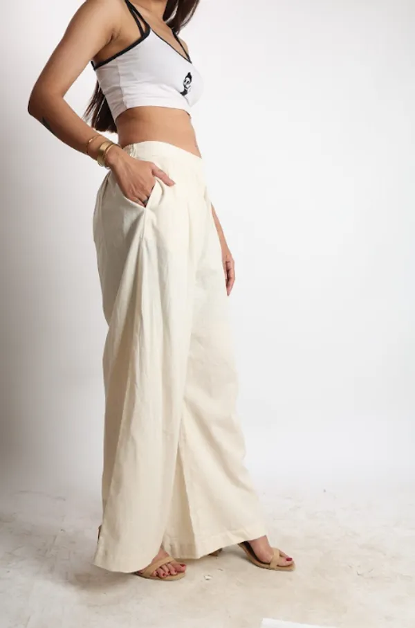 Off_White_Summer_Pure_Linen_Trouser_For_Women