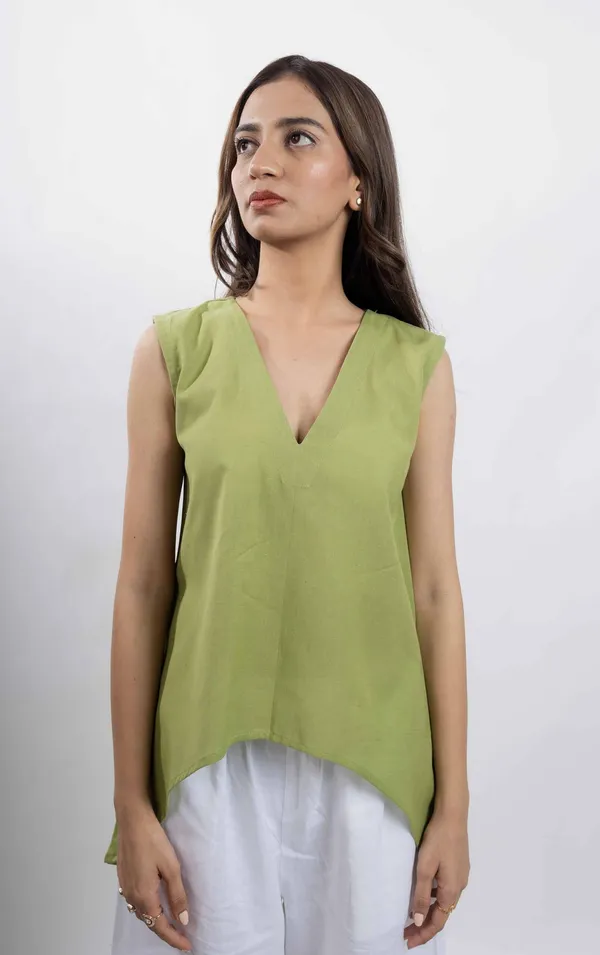 Moss_Apple_Green_Cotton_Tops_For_Women