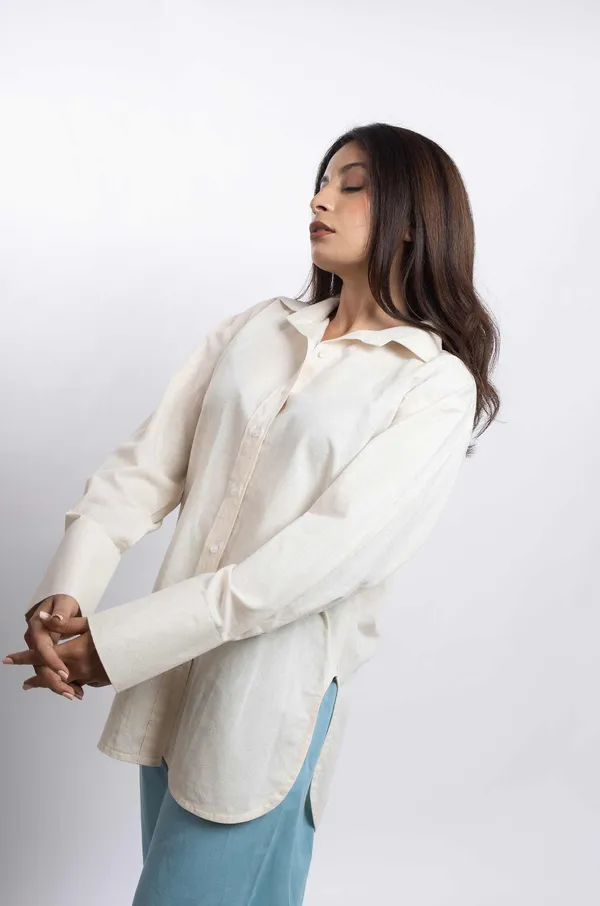 Pebble_Off_White_Cotton_Shirts_For_Women