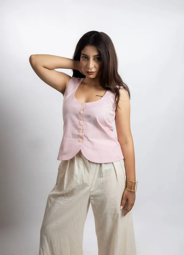 Sigh_Dusty_Pink_Cotton_Waistcoat_For_Women