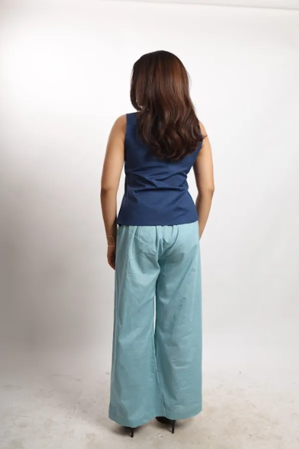 Poise_Dark_Blue_Cotton_Waistcoat_For_Women