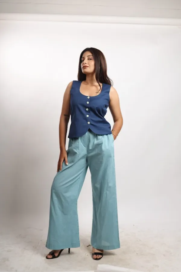 Poise_Dark_Blue_Cotton_Waistcoat_For_Women