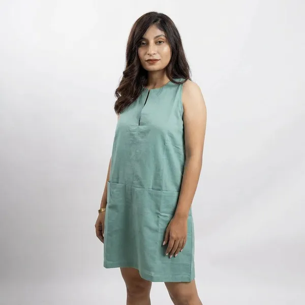 Brink_Aquamarine_Cotton_Dresses_For_Women