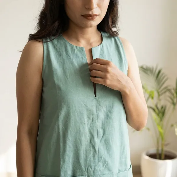 Brink_Aquamarine_Cotton_Dresses_For_Women