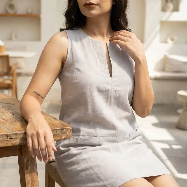 Equinox_Grey_Cotton_Dresses_For_Women